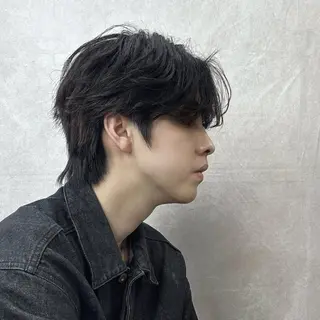 ミディアム パーマ メンズ メンズカット特化🐺 メンズウルフ/置塩祥のヘアスタイル