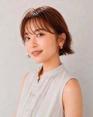 ミディアム 女性カット&カラー モデル⭐️大坂望心のヘアスタイル
