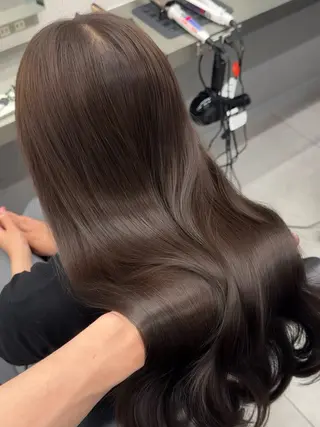 ロング カラー ヘアアレンジ 艶カラー/髪質改善 /顔まわり/内藤 輝のヘアスタイル