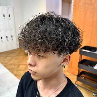 ミディアム パーマ メンズ 立川メンズ特化/ パーマ職人/氣田瞬介のヘアスタイル