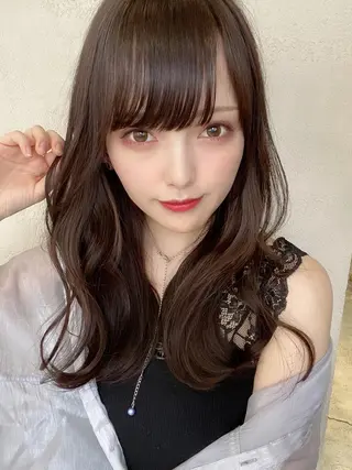 セミロング カラー 銀座✨レイヤーカット 顔まわり/坂本亜裟海のヘアスタイル