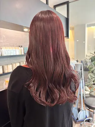 ロング カラー ブリーチなし透明感 ツヤカラー/ユナのヘアスタイル