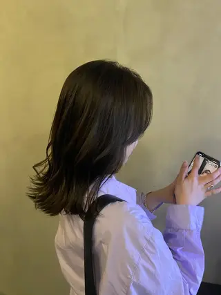 ミディアム カラー 竹田 佳奈のヘアスタイル