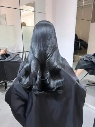 ロング カラー ヘアアレンジ 小顔見えカット/ 韓国レイヤー🇰🇷のヘアスタイル