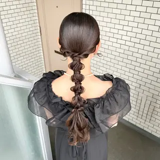 ロング ヘアアレンジ 褒められヘアメイク /ボブ女子🐶みおのヘアスタイル