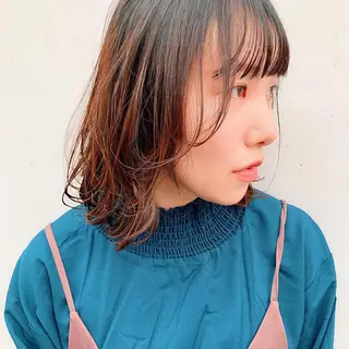 ミディアム カラー 中川 竜誠のヘアスタイル
