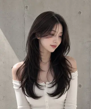 セミロング カラー ヘアアレンジ 🌫️大人韓国ヘア 🌫️naoyaのヘアスタイル