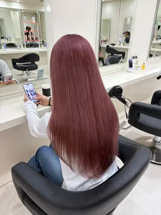 ロング カラー ヘアアレンジ 韓国レイヤー＆ピンク 艶髪🩶maikoのヘアスタイル