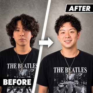 ショート パーマ メンズ スパイキーショート 心斎橋【戸兵吏駒】のヘアスタイル