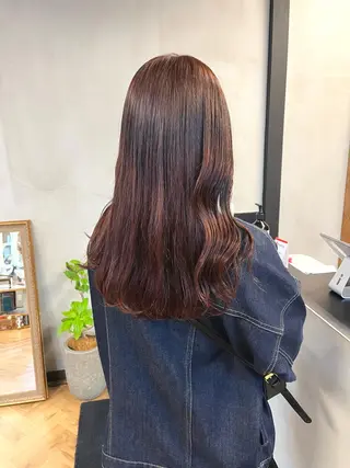 セミロング カラー ena/ブリーチなし 透明感・レイヤー🎀のヘアスタイル