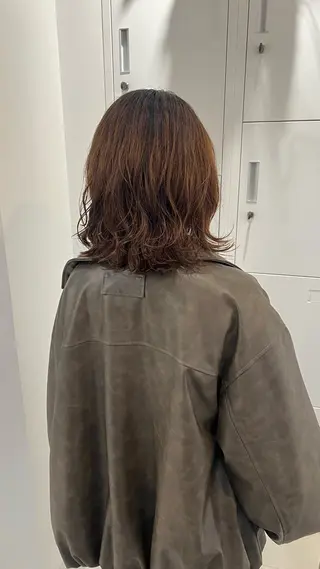 ミディアム パーマ 黒阪 なみのヘアスタイル