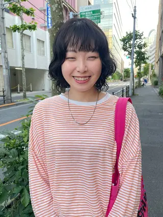 ミディアム パーマ 狩野 羅夢のヘアスタイル
