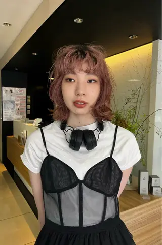 ショート カラー レイヤー/ブラウン カラー/パーマのヘアスタイル