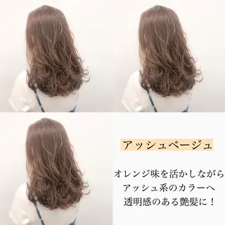 ミディアム カラー ヘアアレンジ 🪞official THREE 横浜🎀のヘアスタイル