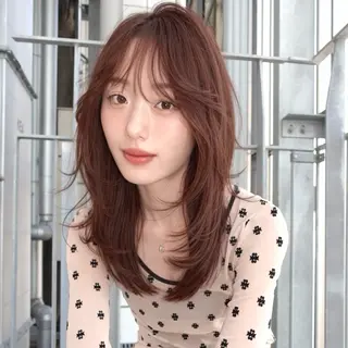 ロング カラー momo もものヘアスタイル