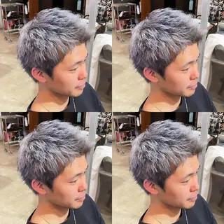 ショート カラー メンズ 髪質改善・縮毛矯正 特化・ユウシンのヘアスタイル