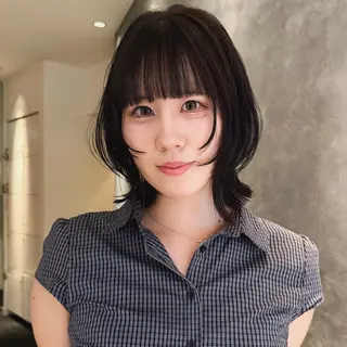 ミディアム モデル募集/山田蓮/ レイヤーボブのヘアスタイル