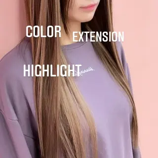 ロング カラー エクステ🩵ブリーチ 韓国ヘア🩵KAEのヘアスタイル