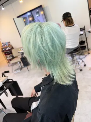 ミディアム カラー 派手髪/ハイトーン/ エクステ✨ユウキのヘアスタイル