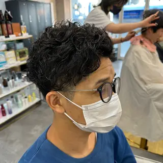 ショート パーマ メンズ 菊地 智 【LAZO】千歳船橋のヘアスタイル