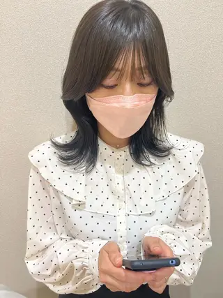 ミディアム カラー 外国人対応 佐久間のヘアスタイル