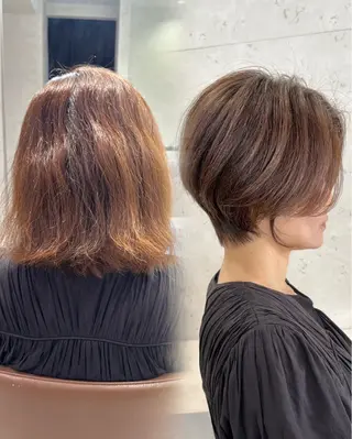 ショート カラー 佐藤優晟/カラー/ 癖毛ショート/表参道のヘアスタイル