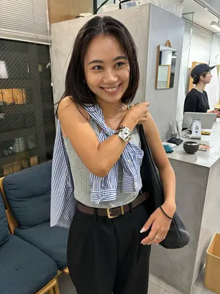 ミディアム 🧚🏼ボブパーマ 歩美のヘアスタイル