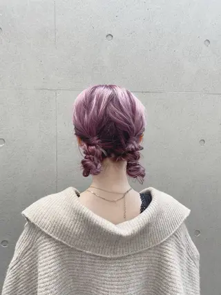 セミロング カラー ヘアアレンジ まつ毛パーマ/ ゆうかのマツエク・マツパデザイン