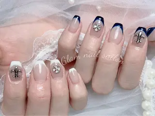 ネイル エツメ💅 長さ出し🎀デザインのネイルデザイン