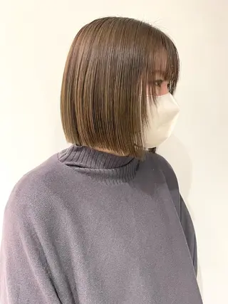 ミディアム カラー 石川玲菜/ ボブ/銀座のヘアスタイル