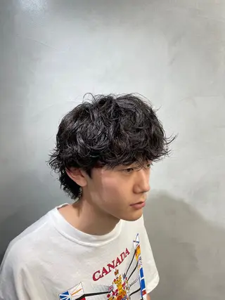 ミディアム パーマ ヘアアレンジ メンズ fifth 石川 凪のヘアスタイル