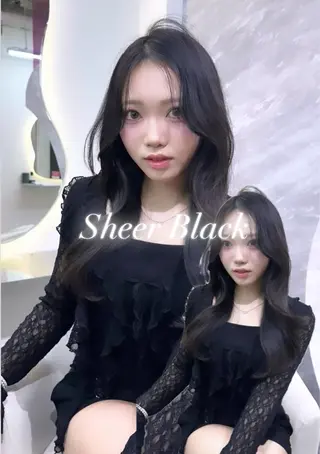 セミロング カラー ヘアアレンジ 🖤kana韓国ヘア 艶髪カラー特化🖤のヘアスタイル