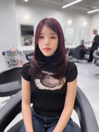 カラー 🥀韓流暖色ヘア 🥀yuzukiのヘアスタイル
