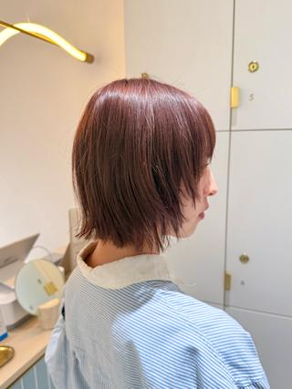 ミディアム カラー 似合わせレイヤー/ ケアパーマ/高倉のヘアスタイル