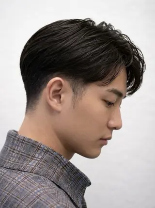 ミディアム パーマ メンズ 竹村 優のヘアスタイル