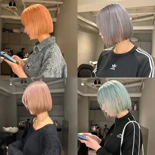 ショート カラー ハイトーン/ ボブ 中村麟のヘアスタイル