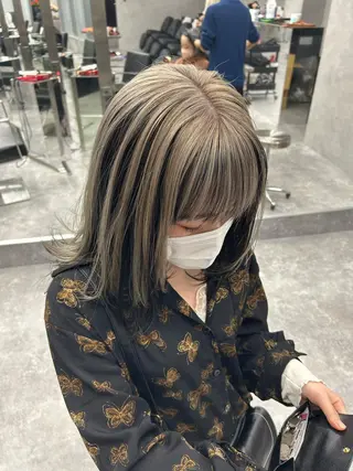 ミディアム カラー パーマ ヘアアレンジ メンズ キッズ ネイル マツエク・マツパ アイブロウ メンズヘアのカリスマ 北地　空のヘアスタイル