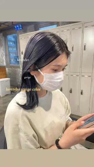 ミディアム カラー パーマ ヘアアレンジ メンズ キッズ ネイル マツエク・マツパ アイブロウ 透明感カラー・レイヤ ー🎀amika🎀のヘアスタイル