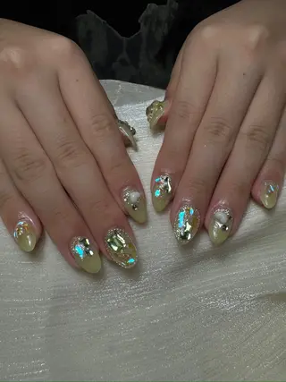 ネイル ユリ🎀長さだし/ パラジェル/持ち込みのネイルデザイン