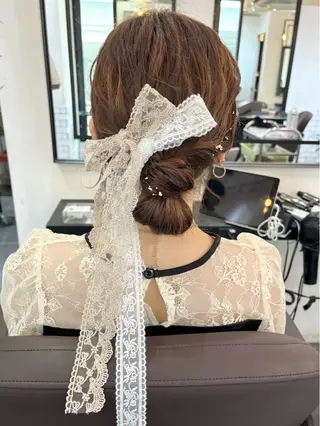ヘアアレンジ 艶ピンク*ヘアセット 🌙shioriのヘアスタイル