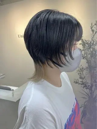ショート カラー メンズ レイヤー ウルフ 弓木啓輔のヘアスタイル