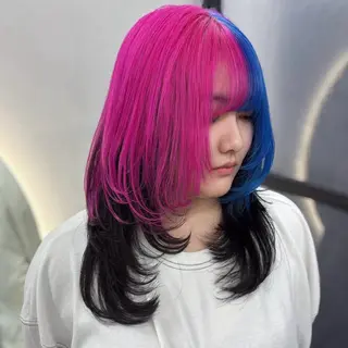 セミロング カラー Ren. 🦋デザインカラーのヘアスタイル