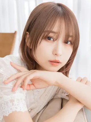 ミディアム 王道かわいい🤍ベー ジュカラー＊里々花＊のヘアスタイル