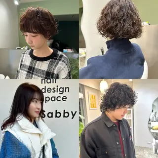 ミディアム Sabby氏川洸希 パーマのヘアスタイル