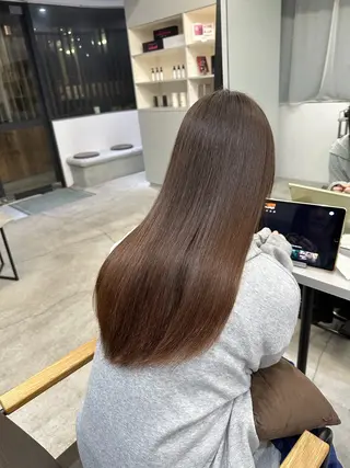 ロング 絶対綺麗な暖色カラー 🎯あります✨増渕✨のヘアスタイル