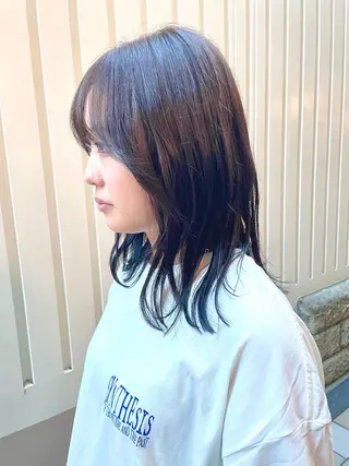 ミディアム カラー 【顔まわりレイヤー】 TAIGA🐯のヘアスタイル