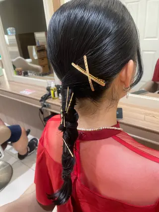 ロング ヘアアレンジ 韓国ヘアメイク🎀/ 縮毛矯正✨山本媛香のヘアスタイル