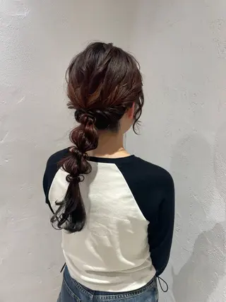 ロング ヘアアレンジ 暖色カラー/ ストレート/くるみのヘアスタイル