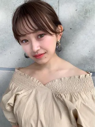 ミディアム カラー ヘアアレンジ 【赤み消しカラー】 中野浩太のヘアスタイル