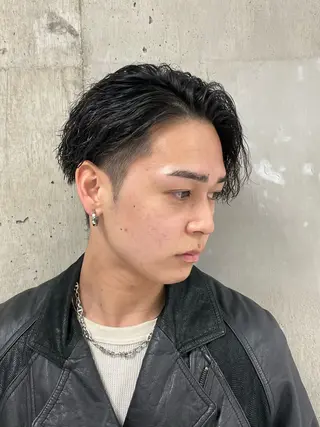 ショート カラー パーマ ヘアアレンジ メンズ 亀井隆汰/メンズ専門 パーマ/フェード可のヘアスタイル